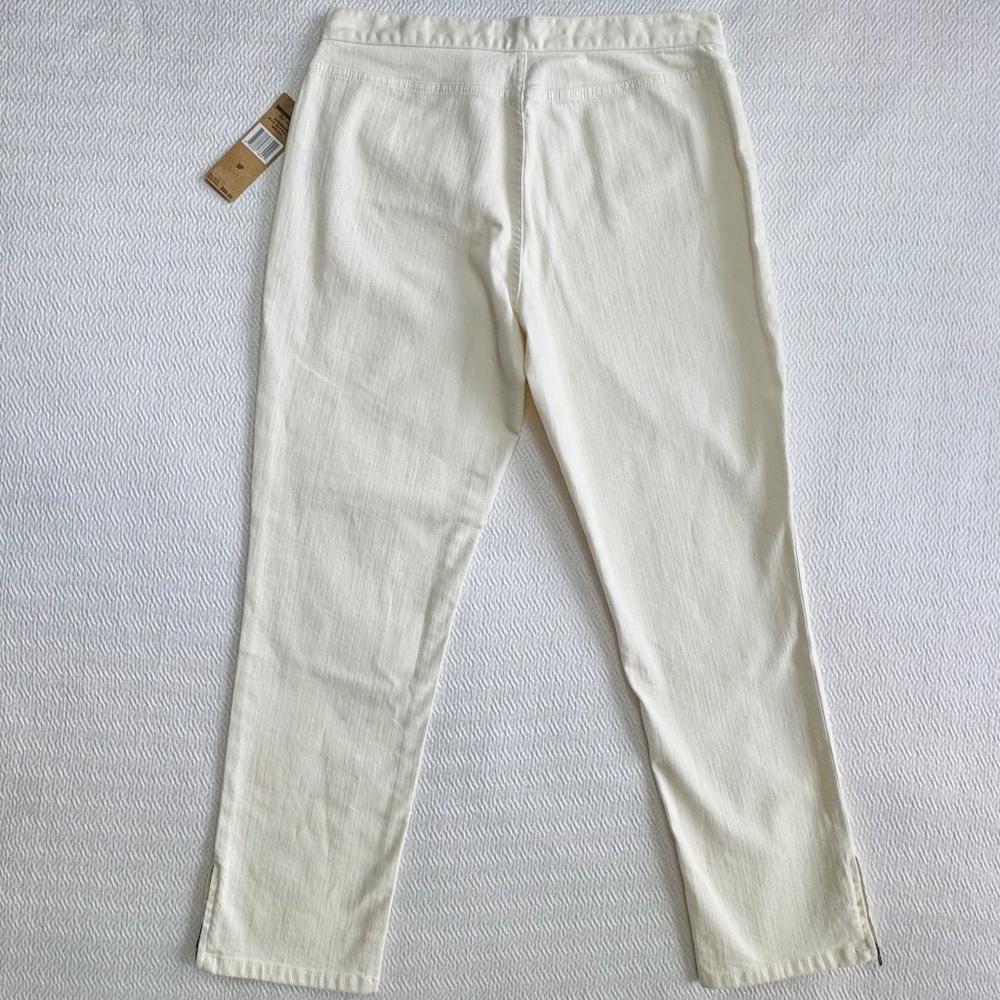 NWT Lauren Ralph Lauren Off-White Denim Slim Straight Pants/Jeans, Size 8 Petite - Picture 7 of 12